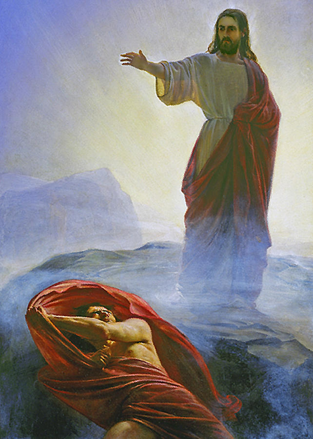 Christ Rebuking Satan Painting by Carl Bloch