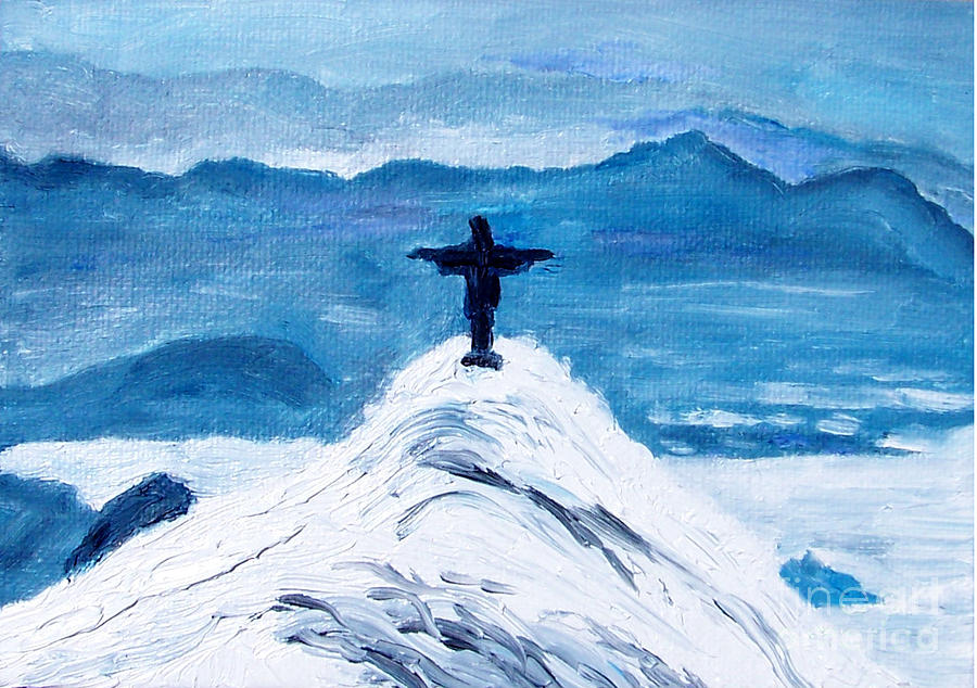 Jesus Christ Painting - Christ Statue in Rio in Blue by Kevin Croitz