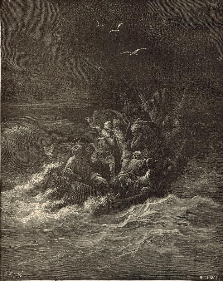 Christ Stilling the Tempest Drawing by Antique Engravings - Fine Art ...