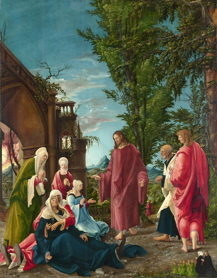Christ taking Leave of his Mother Painting by Albrecht Altdorfer