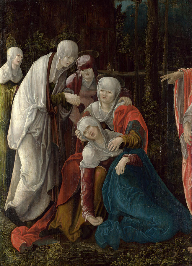 Christ taking leave of his Mother Painting by Wolf Huber