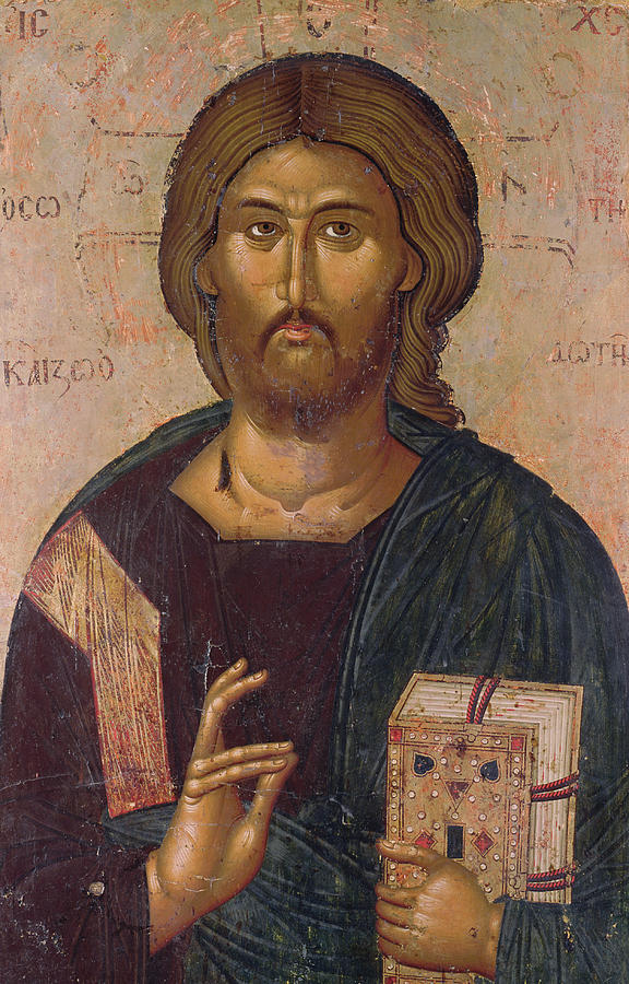 Byzantine Painting - Christ the Redeemer by Byzantine School