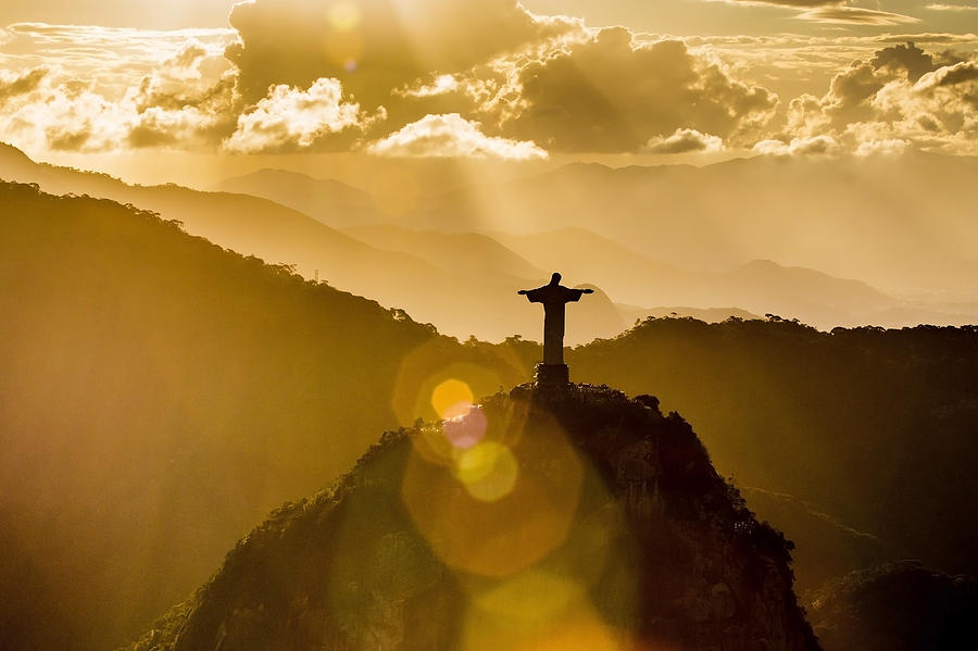 Christ The Redeemer Seen From Above At Sunset Photograph by Bambu Productions Christ The Redeemer Seen From Above At Sunset Photograph by Bambu Productions