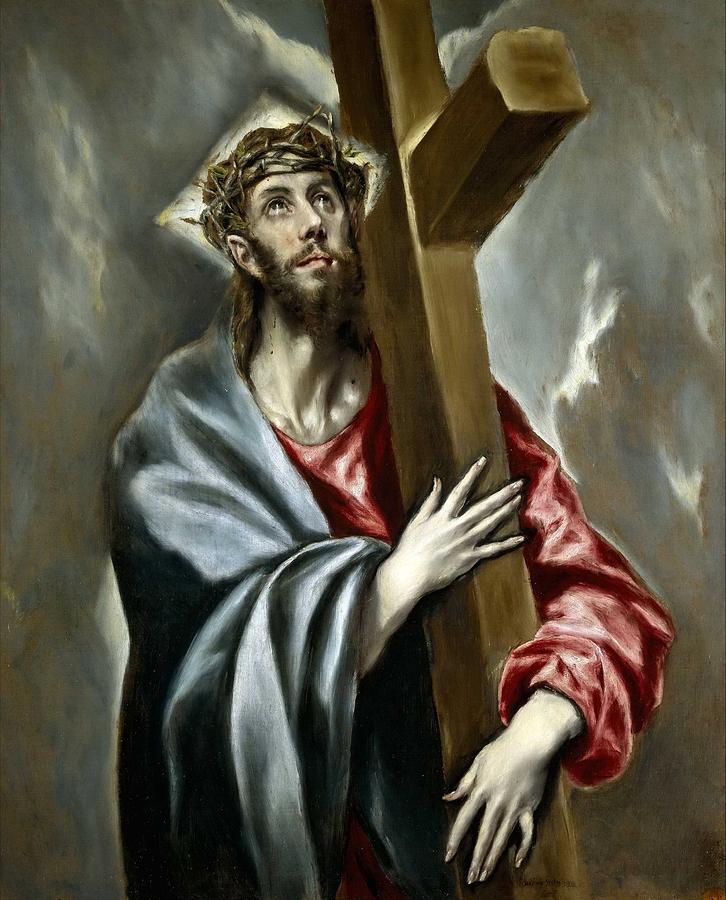 Christ with cross Painting by El Greco
