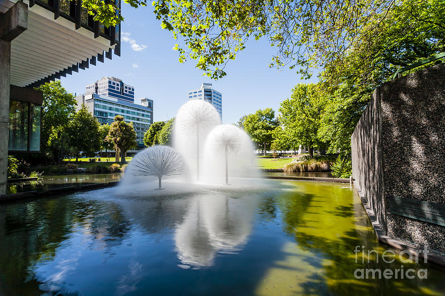 Christchurch New Zealand Ferrier Fountain Victoria Square Photograph by Colin and Linda McKie