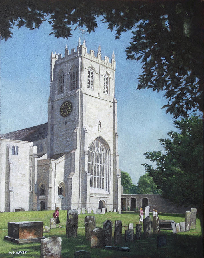Christchurch Priory West View Painting by Martin Davey
