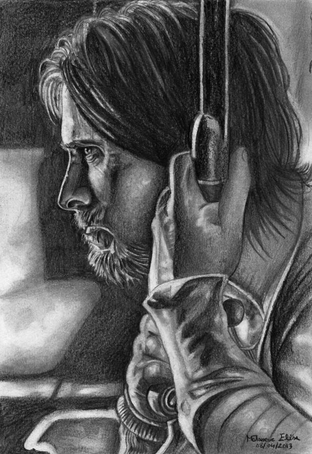 Christian Bale Drawing by Elisa Matarrese
