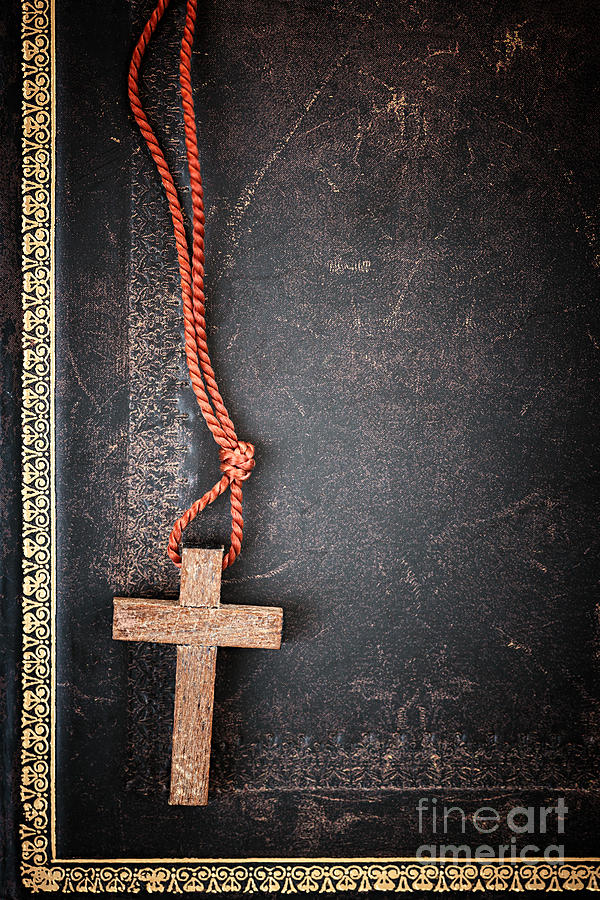 Book Photograph - Christian Cross on Bible 3 by Elena Elisseeva
