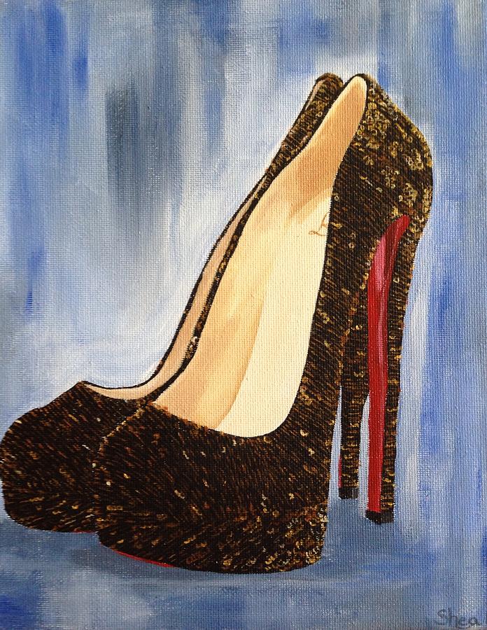 Christian Louboutin Bianca Slippers Painting by Shea Temples - Fine Art ...