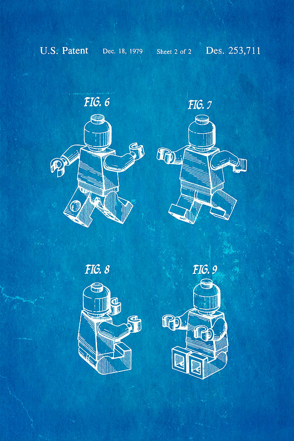 Appliance Photograph - Christiansen LEGO Figure 3 Patent Art 1979 Blueprint by Ian Monk