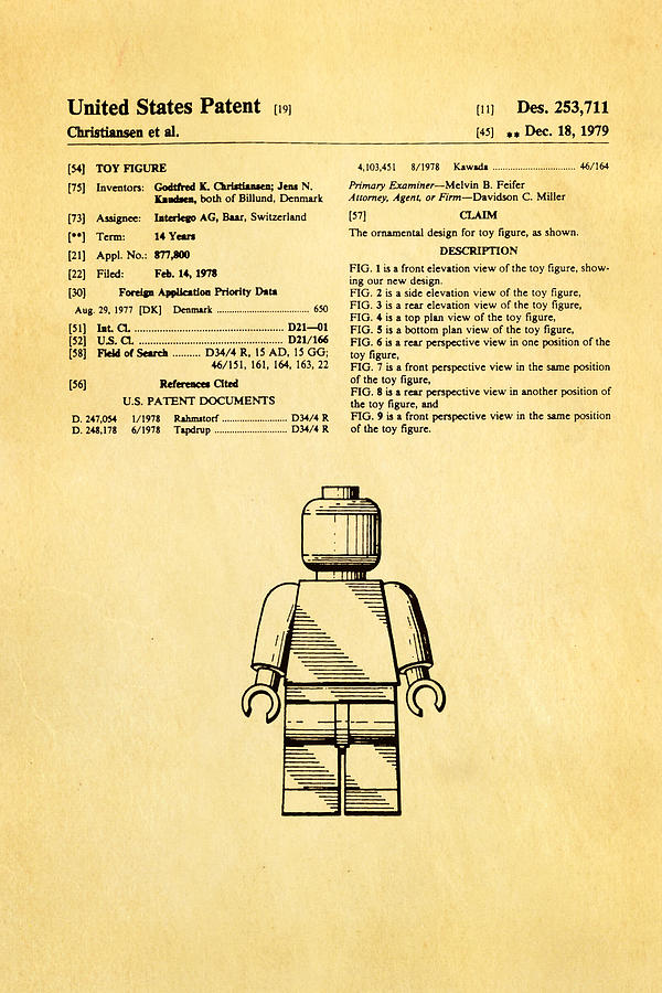 Appliance Photograph - Christiansen LEGO Figure Patent Art 1979 by Ian Monk