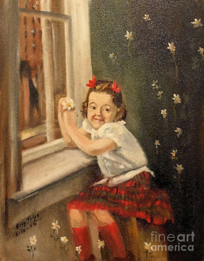 Christine by the Window - 1945 Painting by Art By Tolpo Collection