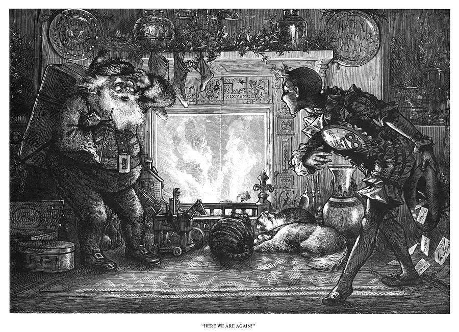 Christmas & New Year, 1878 Painting by Granger Christmas & New Year, 1878 Painting by Granger