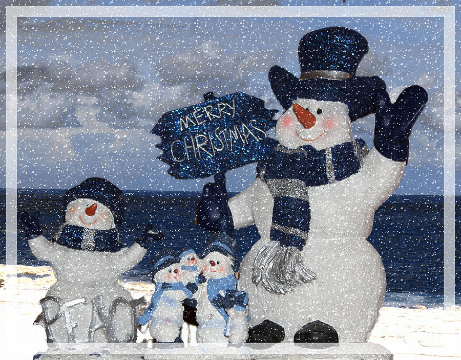Christmas - Snowmen Collection - Family - Peace - Snow Photograph by Barbara A Griffin