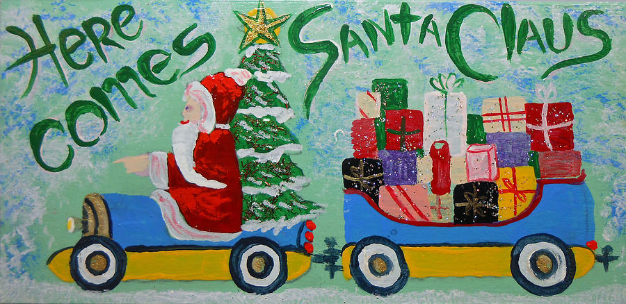 Train Painting - Christmas 008 A Santa Delivery by Gregory Otvos