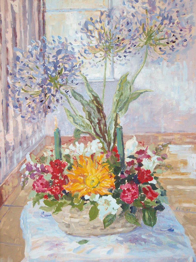 Christmas Altar Painting by Elinor Fletcher