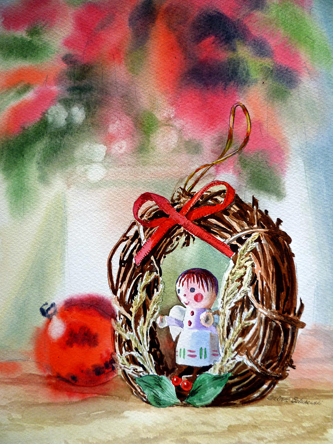 Christmas Angel Painting by Irina Sztukowski