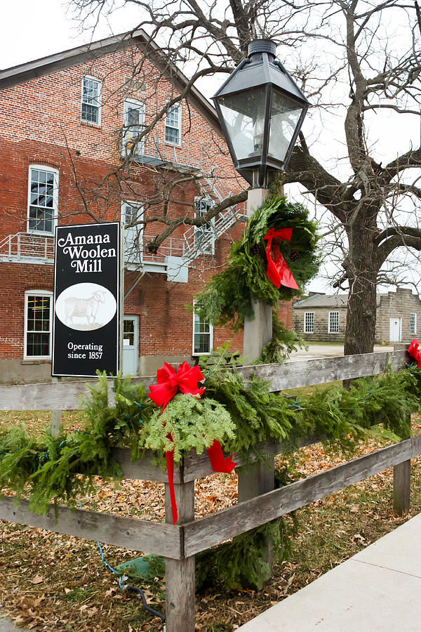 Christmas at Amana Woolen Mill Photograph by Cynthia Woods