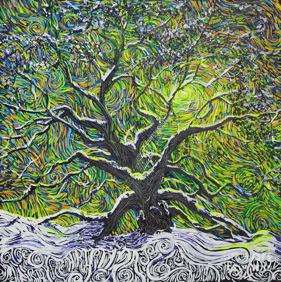 Christmas at Angel Oak Painting by Stefan Duncan