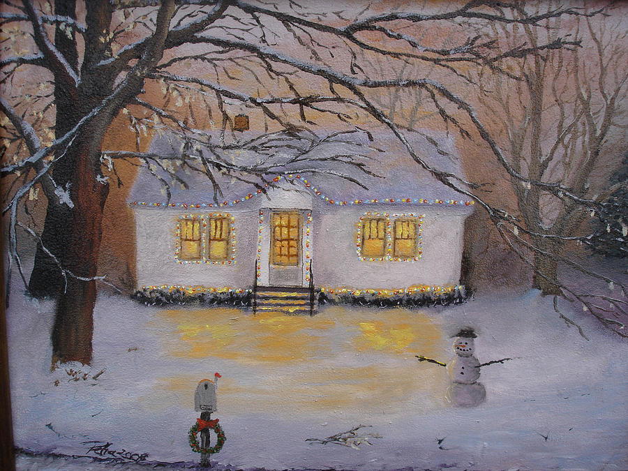 Christmas at home Painting by Petra Stephens