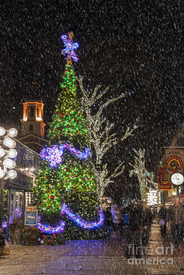 Christmas at Quincy Market Boston Photograph by Juli Scalzi