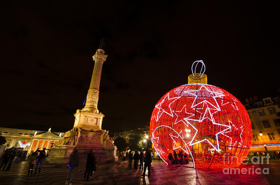 Christmas at Rossio Square Photograph by Deborah Smolinske