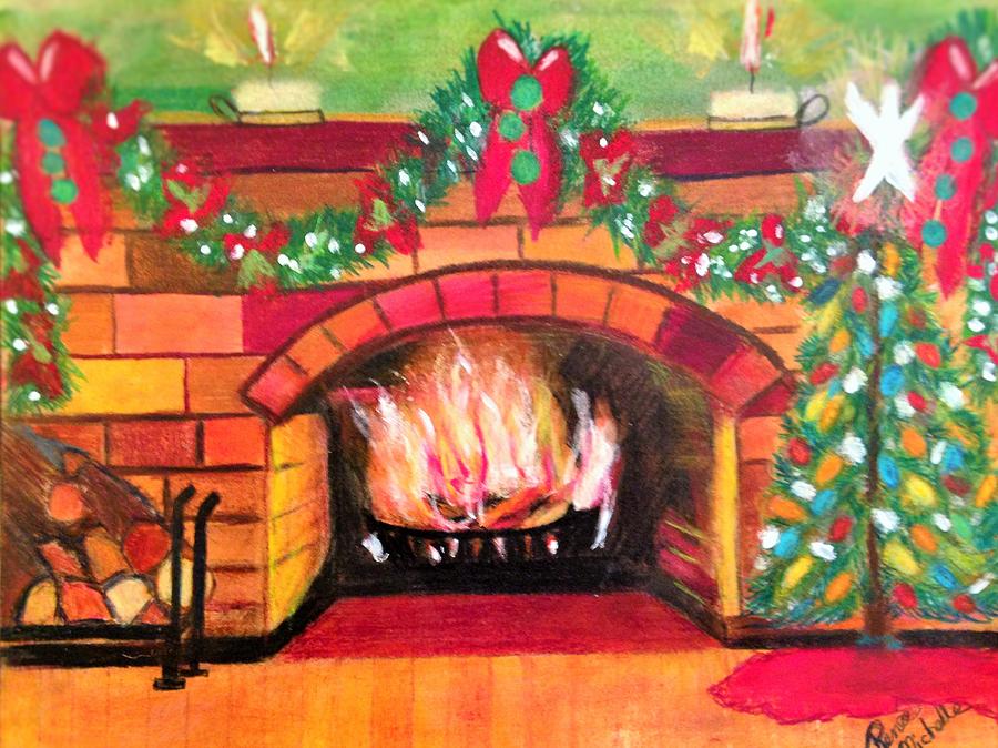 Christmas at the Cabin Painting by Renee Michelle Wenker