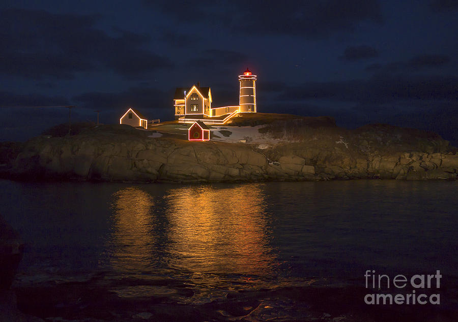 Christmas at the Nubble Photograph by Steven Ralser