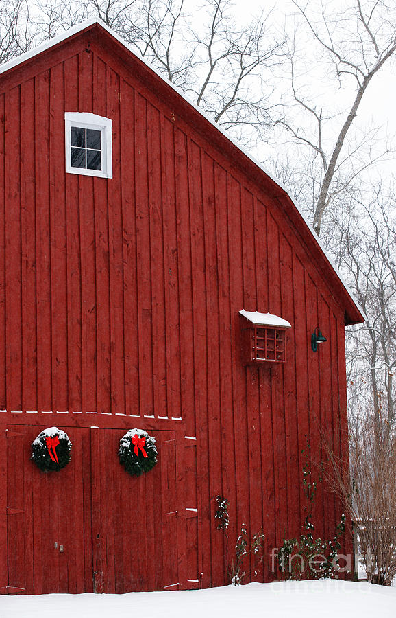 Christmas Barn Photograph by Linda Shafer