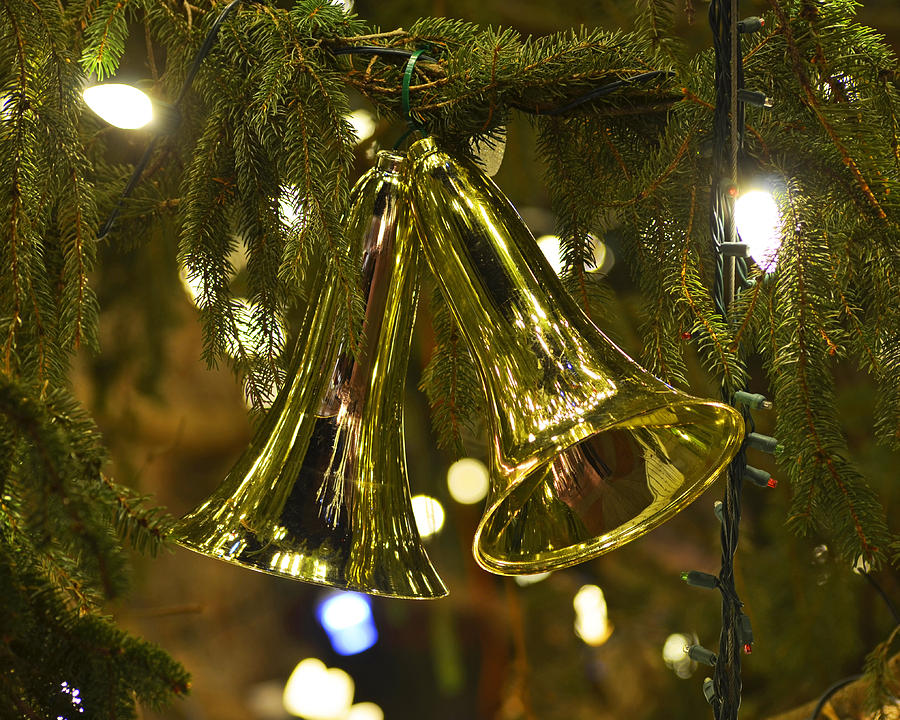 Boston Photograph - Christmas Bells Ornaments Faneuil Hall Tree Boston by Toby McGuire