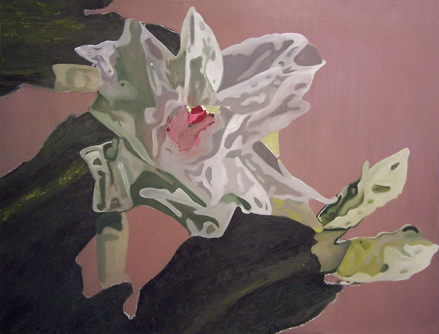 Christmas Bloom Abstracted Painting by Claudia Goodell