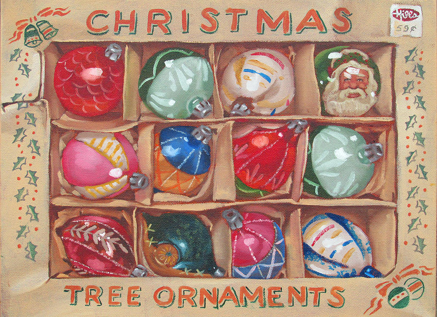 Christmas Painting - Christmas Bulbs by Rick Antolic