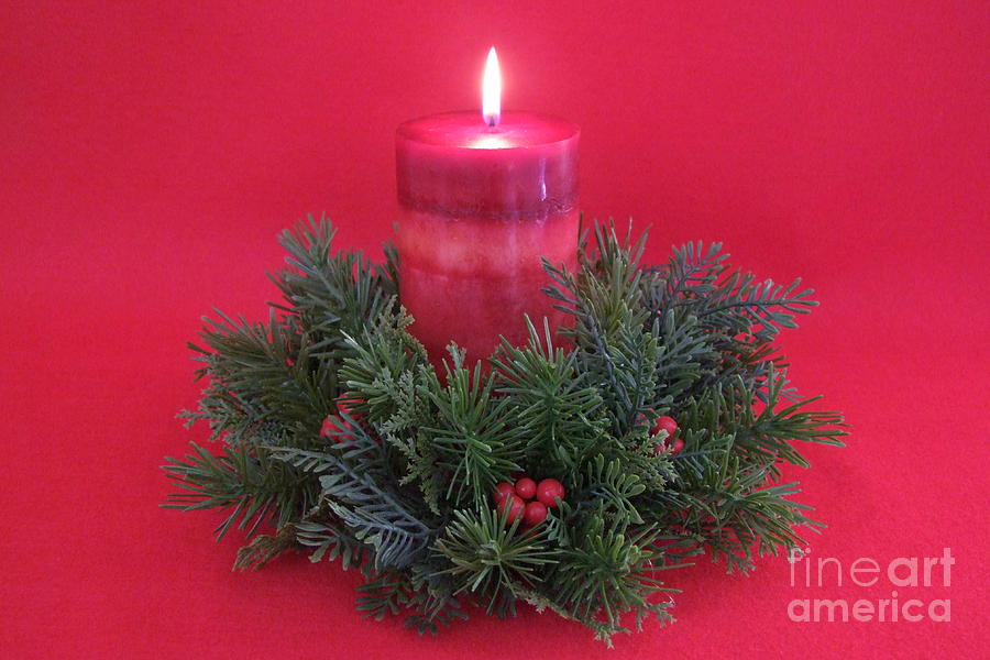 Christmas Candle - 1 Photograph by Mary Deal