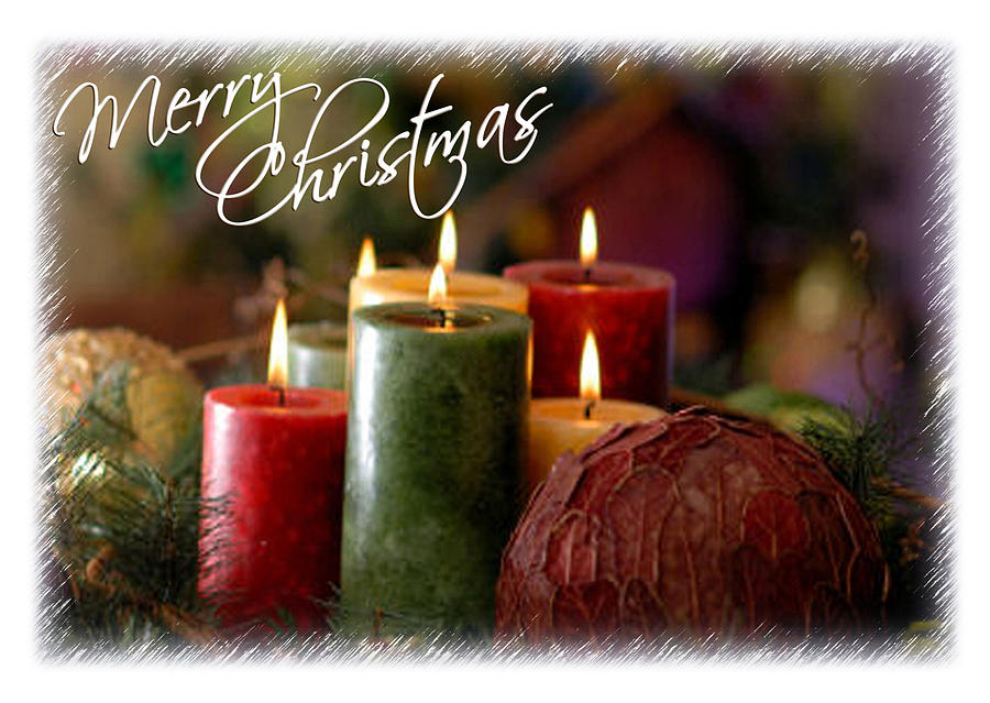 Christmas Candle Centerpiece Mixed Media by Blair Wainman