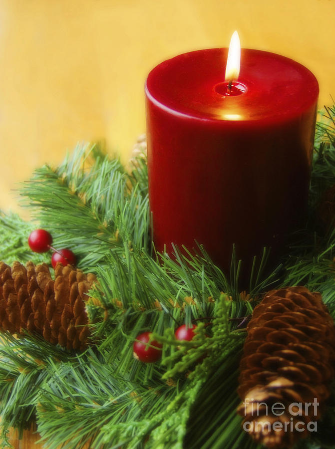 Christmas Photograph - Christmas Candle by Diane Diederich