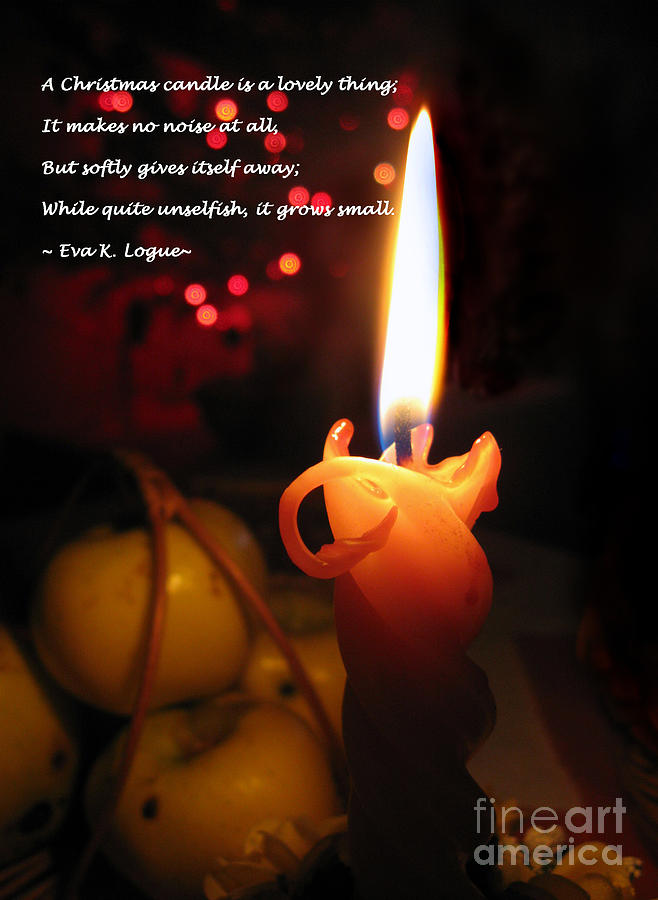 Holiday Photograph - Christmas Candle Greeting by Ausra Huntington nee Paulauskaite