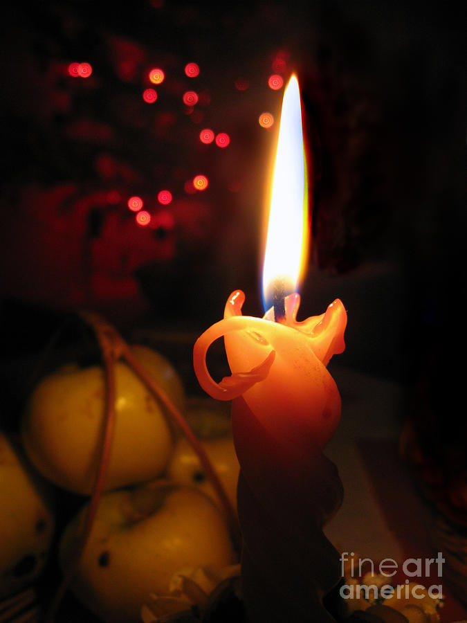 Holiday Photograph - Christmas Candle Light by Ausra Huntington nee Paulauskaite