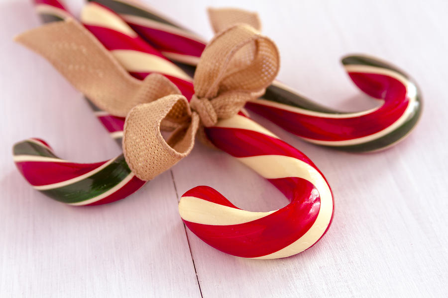 Candy Photograph - Christmas Candy Canes by Teri Virbickis