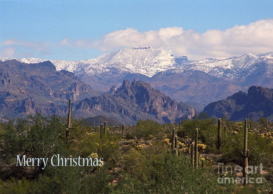 Christmas Card - Superstitions with Snow Photograph by Kathy McClure
