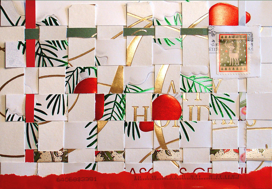 Christmas Card Abstract Mixed Media by Steve Karol