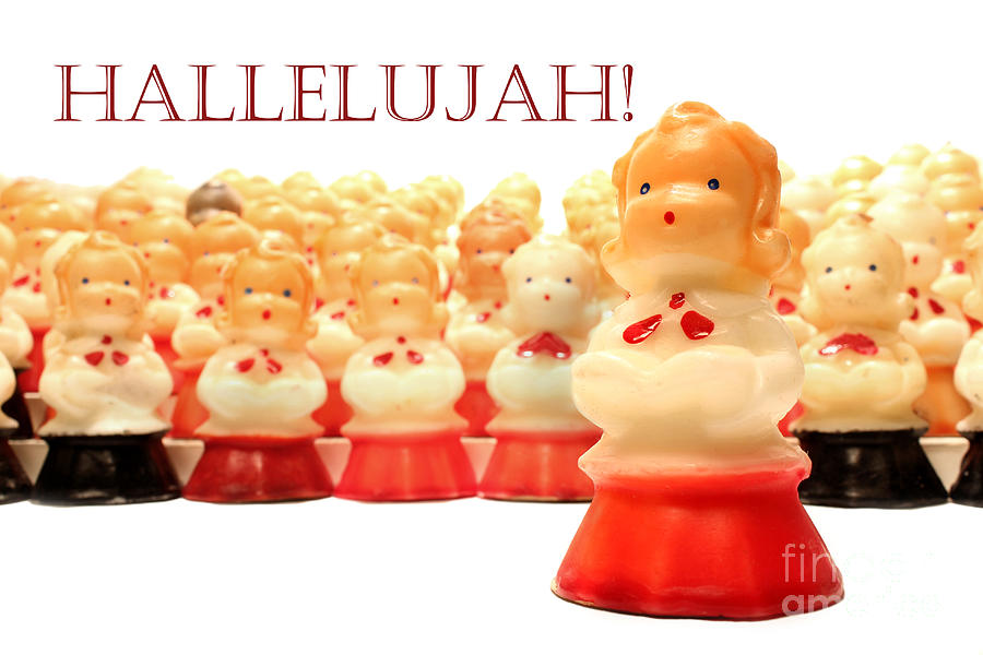 Christmas Card choir candles figurines Photograph by Adam Long