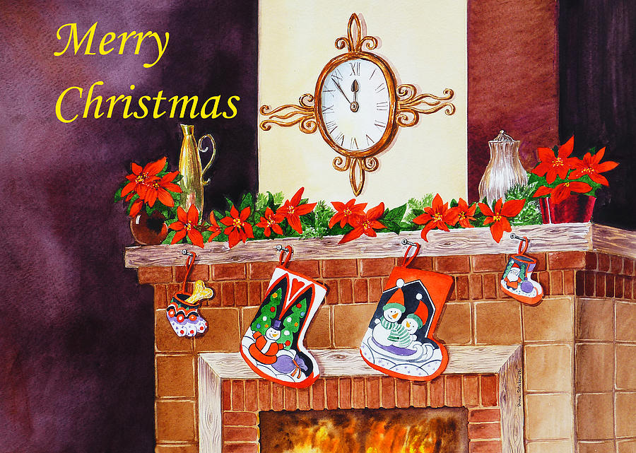 Christmas Painting - Christmas Card by Irina Sztukowski
