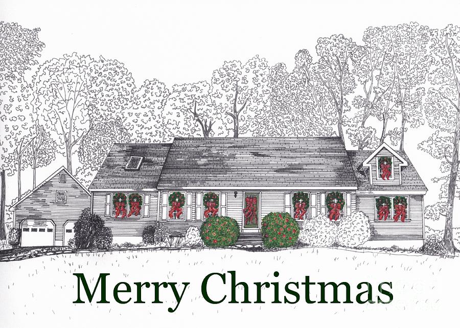 Christmas Card One Drawing by Michelle Welles