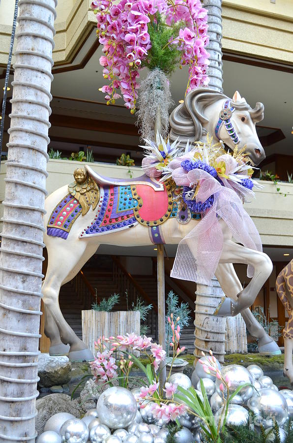 Christmas Carousel Prancing Steed Photograph by Mary Deal