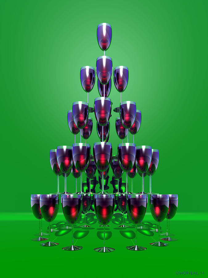 Wine Digital Art - Christmas Cheers by Walter Neal