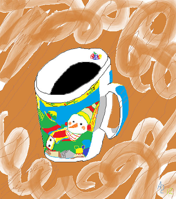 Christmas Coffee Painting by Anita Dale Livaditis