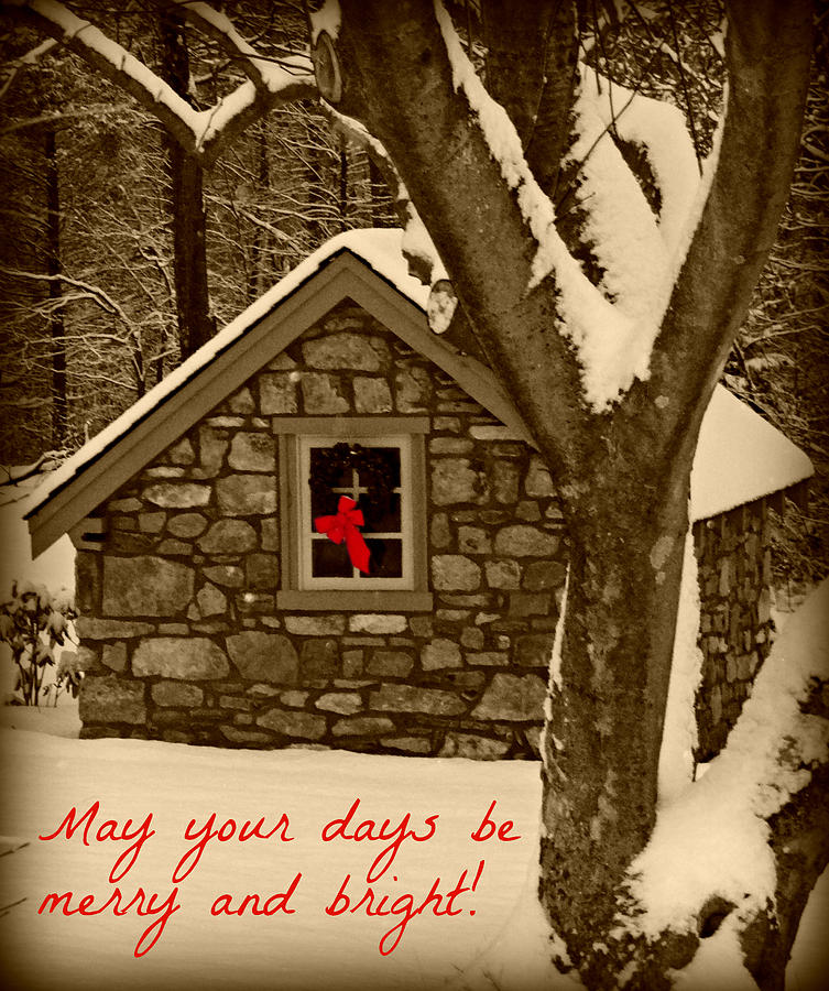 Christmas Cottage Card Photograph by Dark Whimsy