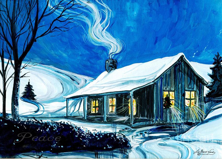 Christmas Cottage Painting by Lizi Beard-Ward