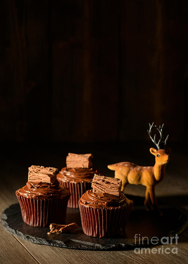Cake Photograph - Christmas Cupcakes by Amanda Elwell