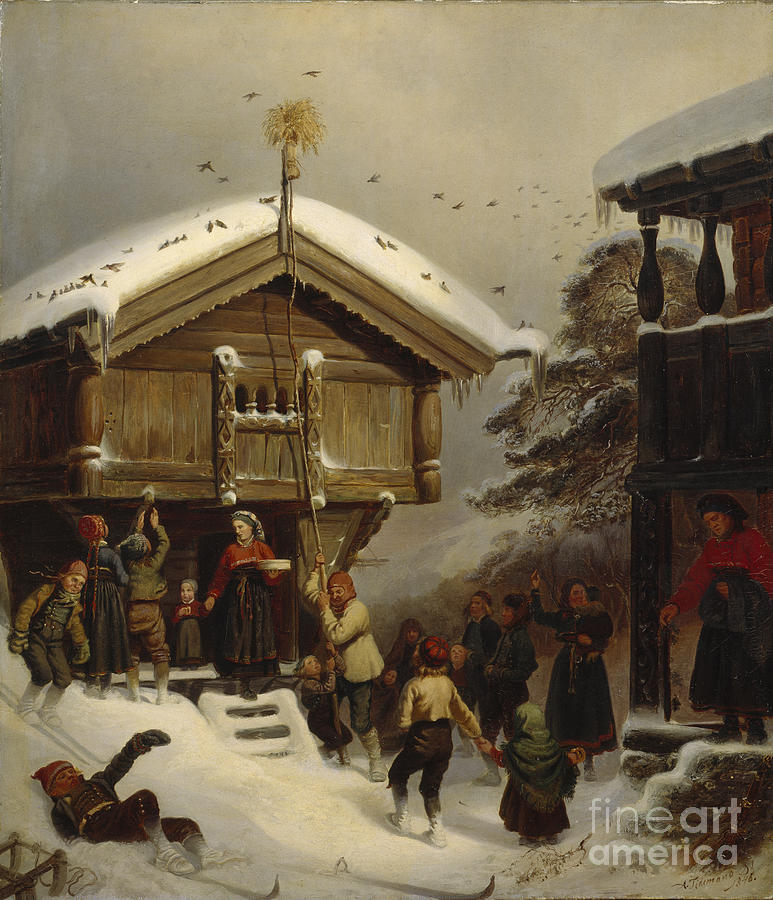 Christmas custom Painting by Adolph Tidemand